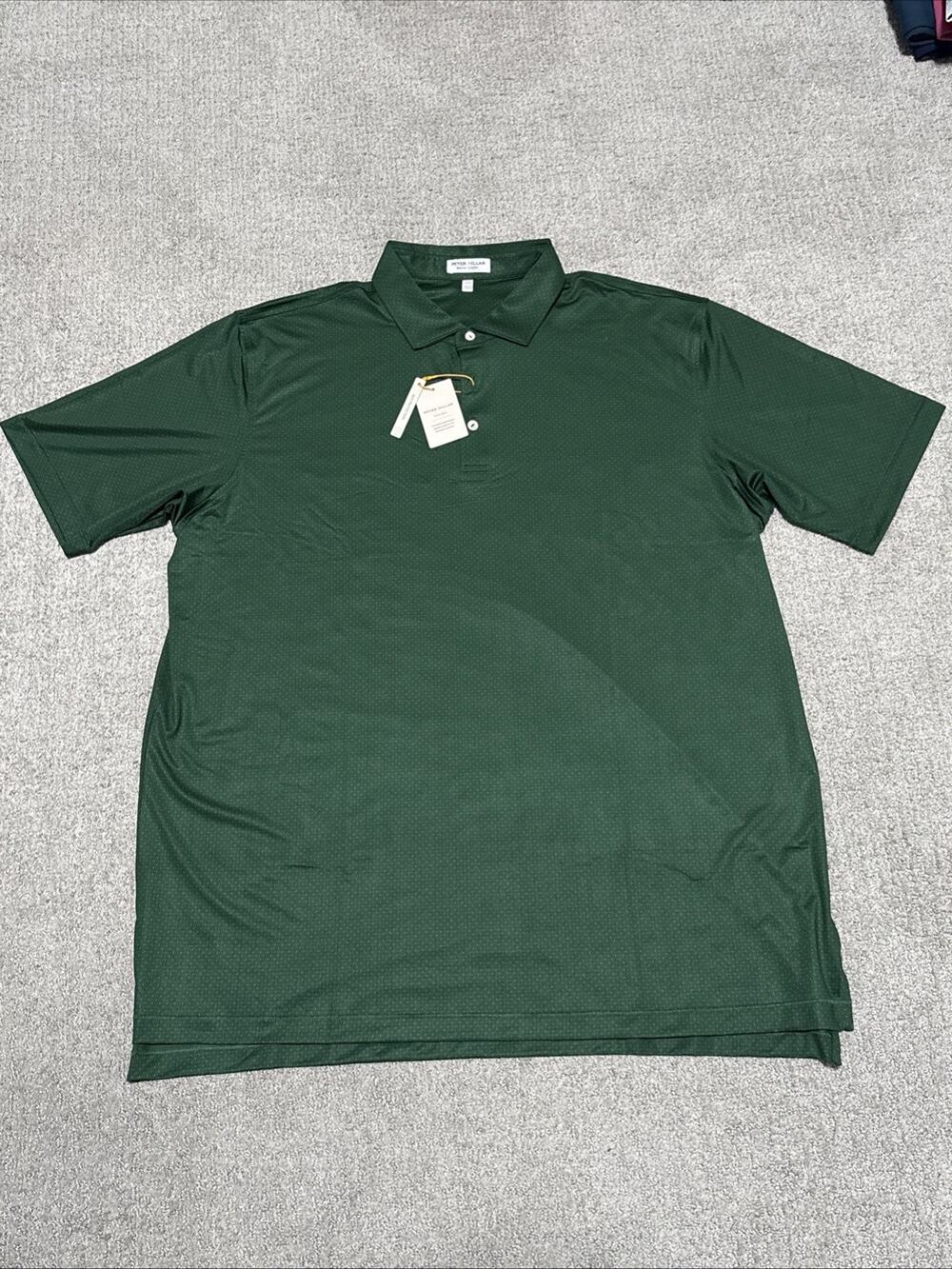 Peter Millar Menโs Summer Comfort golf polo Dark Green Sun Protection XXL NWT